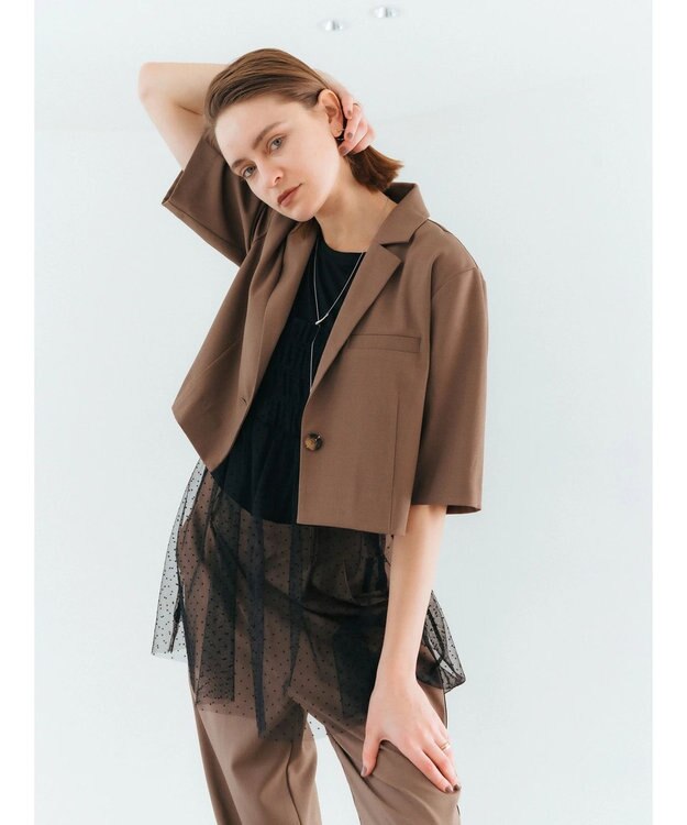 YECCA VECCA 【2点SET】マルチwayチュールオーバーキャミSET/Tee Black