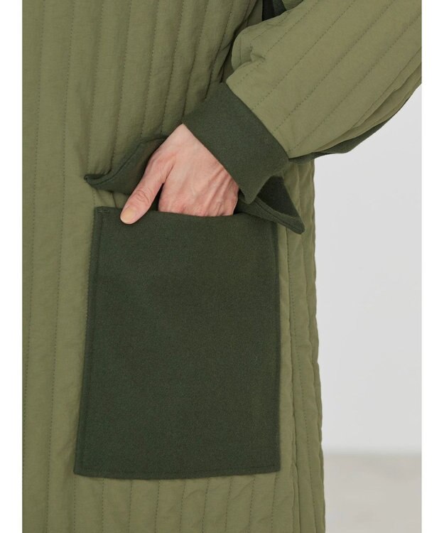 AMERICAN HOLIC キルポカ異素材Ｍｉｘロングコート Khaki