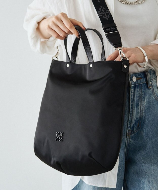 russet 《WEB限定》クラウズナイロン2wayトートバッグ(CE-1501-WEB) Black