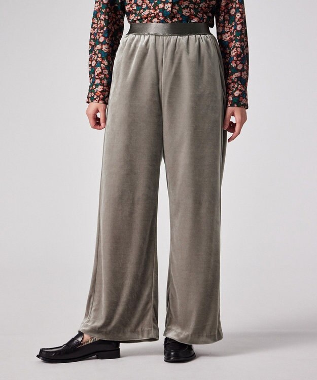 Paul Smith マットベロア ワイドパンツ グレイッシュベージュ