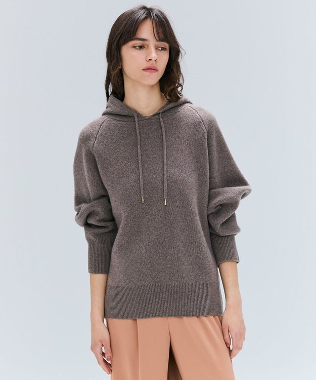 BEIGE， 【洗える】SEDONA / ウールカシミヤフーディーニット Taupe