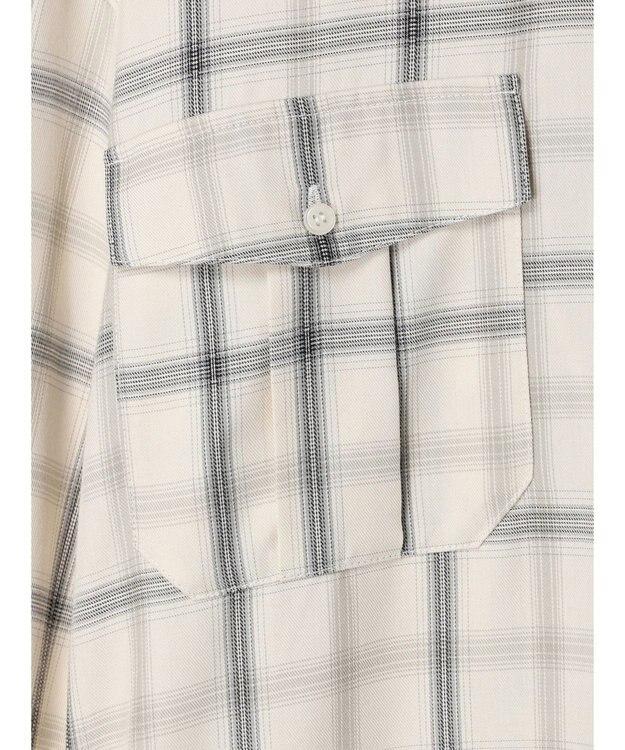 AMERICAN HOLIC イージーケアＷポケットシャツワンピース Check Ivory