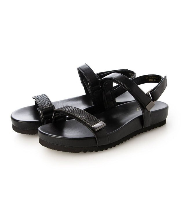 ing <ing>ラインストーンフットベットサンダル ブラック