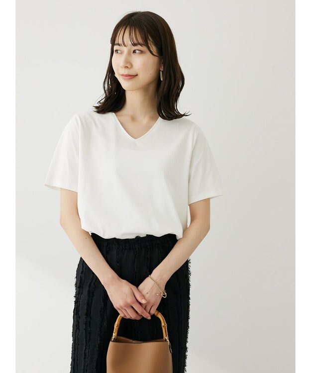 Green Parks 汗じみ防止ＶネックＴシャツ Brown