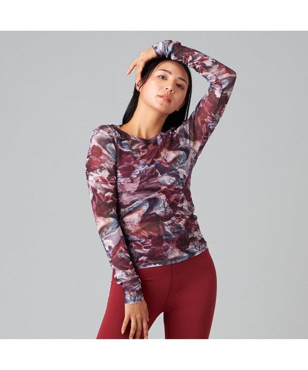 Chacott Chacott BALANCE EnergyWave メッシュTシャツ アンティックローズプリント