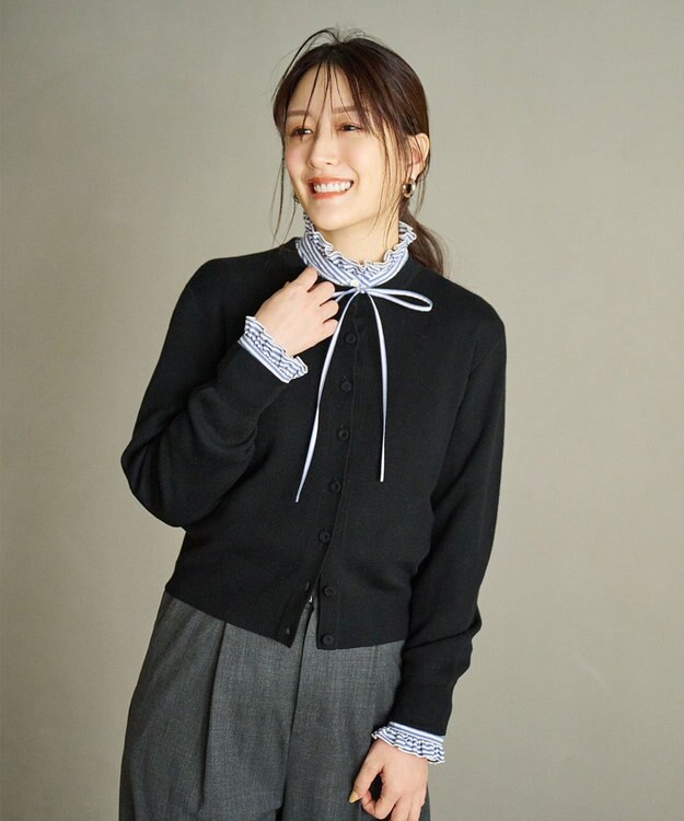 #Newans 【カシミヤ混】コンパクトニットカーディガン ブラック