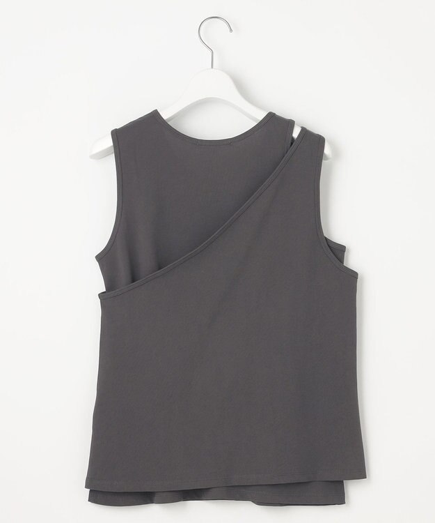 23区 【SLOW/一部店舗限定】ライトツイストコットン レイヤード タンクトップ グレー系