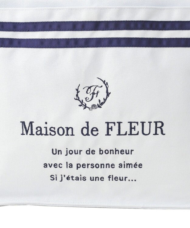 Maison de FLEUR マリンラインリボンスクエアトートバッグ Light Blue