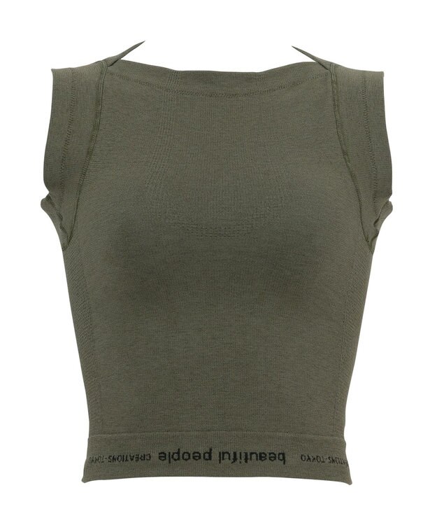 WACOAL MEN レディース <beautiful people>コラボ タンクトップ ボクサートップス ワンサイズ（S-L） オーガニック綿混 立体成型 肩幅：狭め ネック深さ：あさめ WL8001 /ワコールメン カーキ