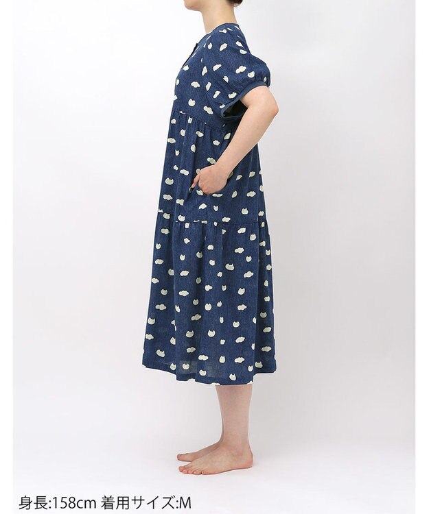 tsumori chisato SLEEP ツモリチサト ワンピース 綿100%(本体) 楊柳素材 5分袖 半袖 ロング丈 レディース UNT121 /ワコール コン