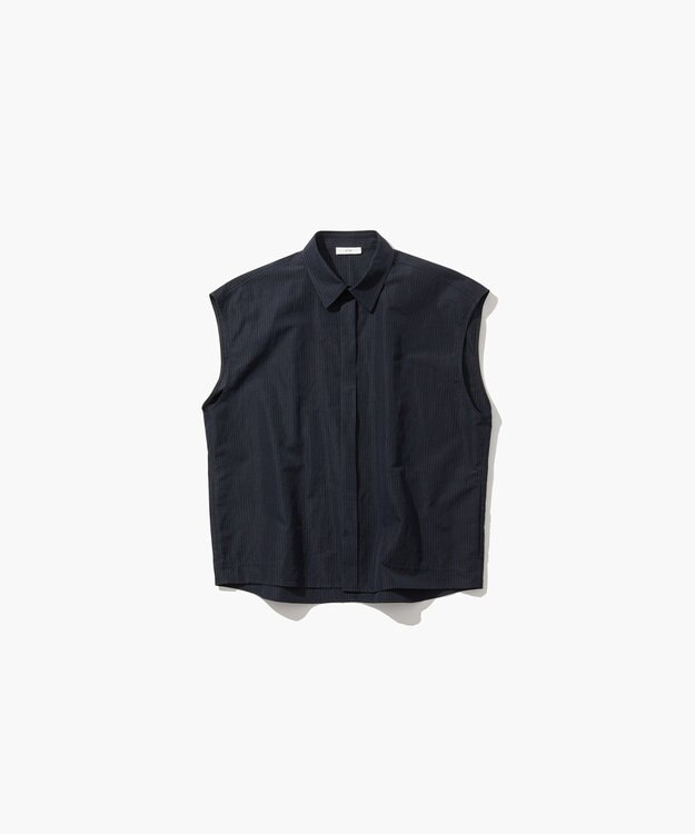 ATON SILK LINEN SHANTUNG | シャツベスト PIN STRIPE