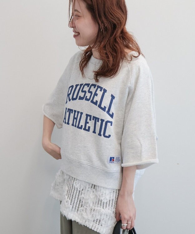 AMERICAN HOLIC 【RUSSELL】ロゴ半袖スウェット Gray Mixture