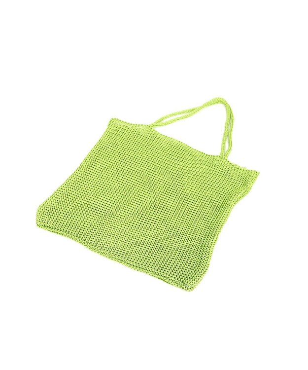 UNBILLION カシュカシュ cachecache / ラメ糸編みトートバッグ グリーン