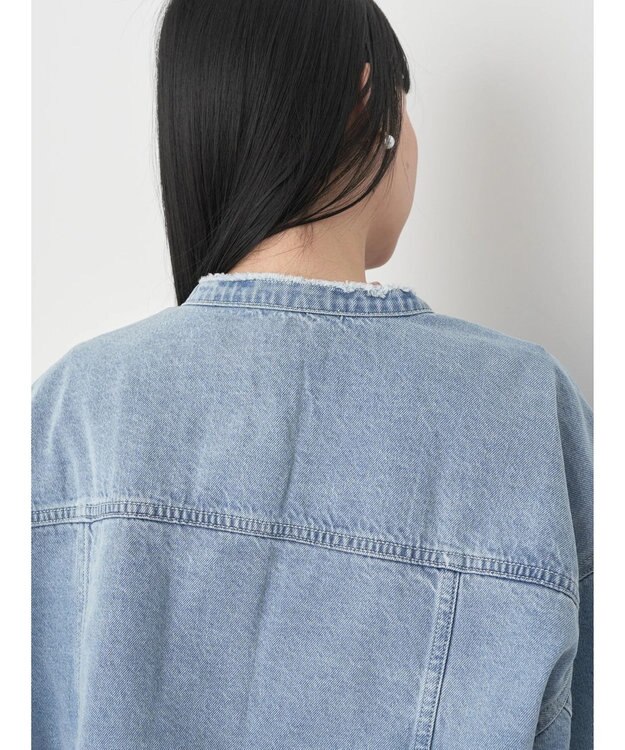 earth music&ecology スタンドカラーＧジャン Light Indigo