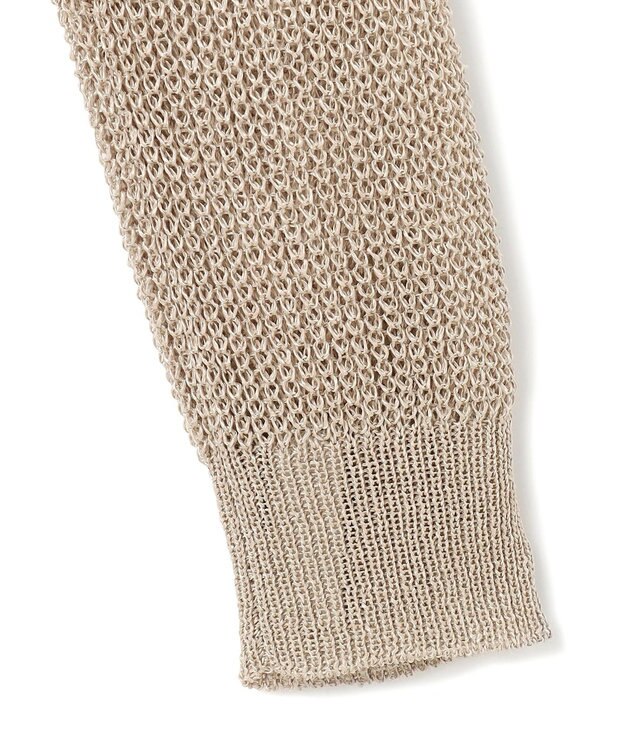 BEIGE， 【洗える】OPTICAL / ペーパーヤーンVネックロングカーディガン Flax