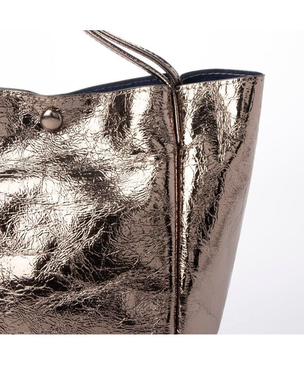 UNBILLION カシュカシュ cachecache / クラッシュメタリックワンハンドルミニトート ダークシルバー