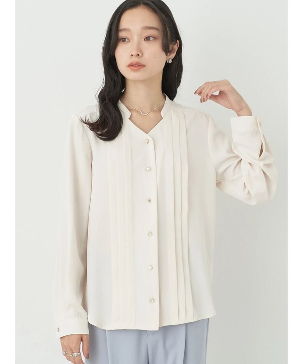 earth music&ecology タックブラウス Off White