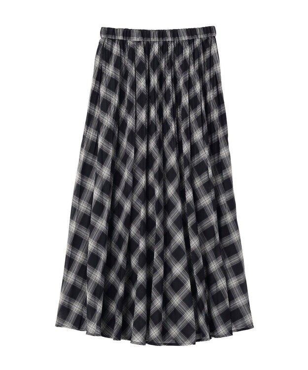 AMERICAN HOLIC 【選べる丈】チェックシアープリーツスカート Charcoal Gray