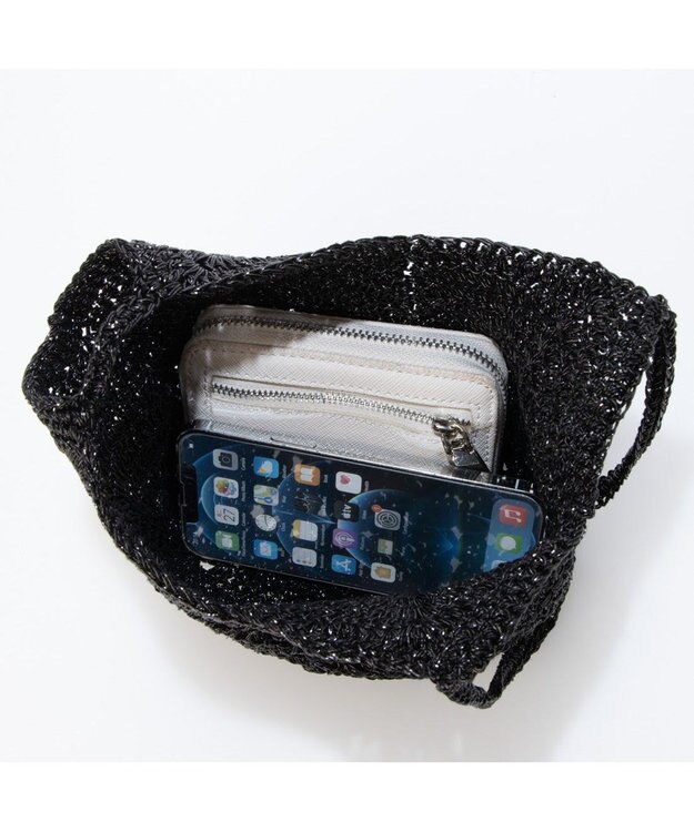 UNBILLION カシュカシュ cachecache / メタリック糸手編みポシェット ブラック