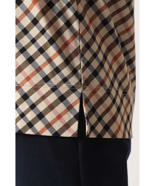 DAKS チェックプリント七分袖Tシャツ ハウスチェック