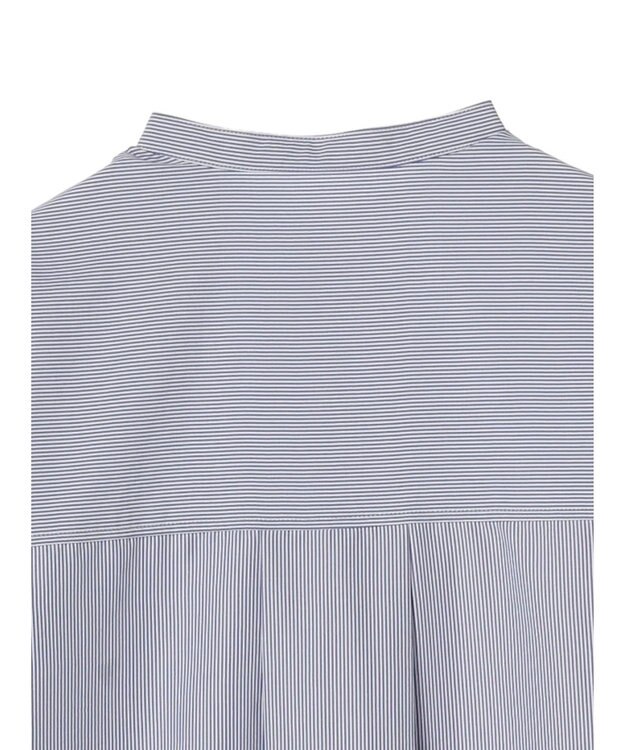 Green Parks レイヤードアソート柄シャツチュニック Stripe Blue