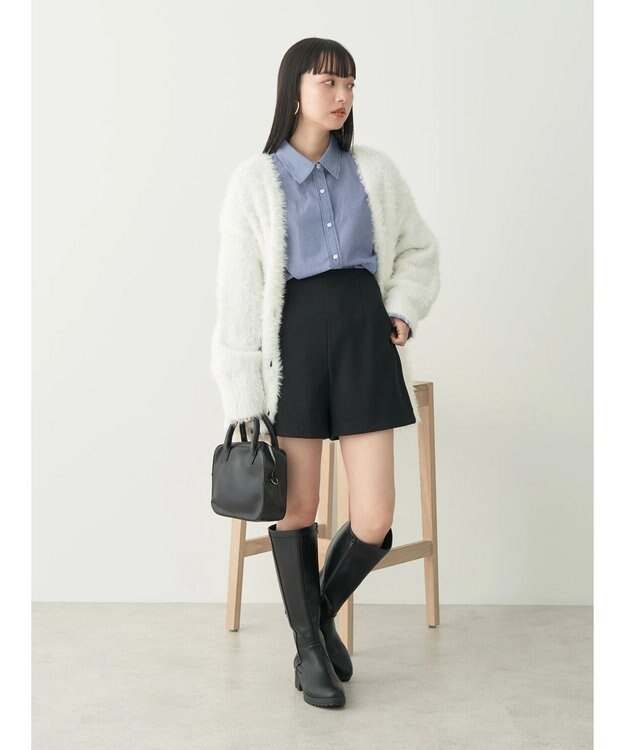 earth music&ecology カットツイルショートパンツ Black