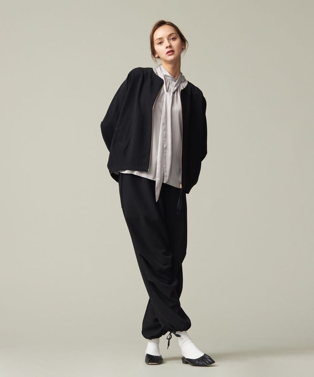 J.PRESS YORK STREET 【WOMEN】ボウタイブラウス ライトグレー系