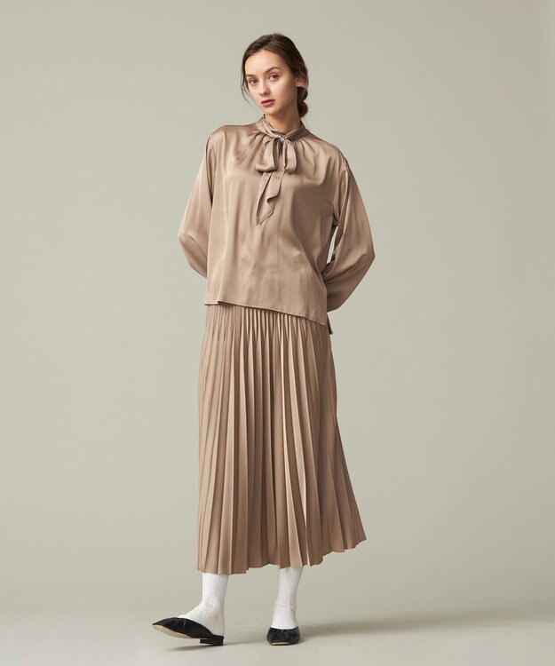 J.PRESS YORK STREET 【WOMEN】ボウタイブラウス ブラウン系