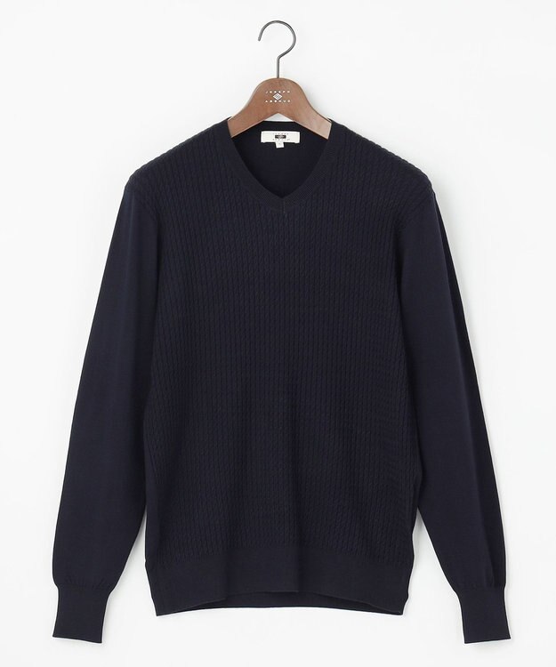 JOSEPH ABBOUD 【チクチクしない/ 3シーズン対応/サスティナブル】SNOWY Vネックセーター ネイビー系