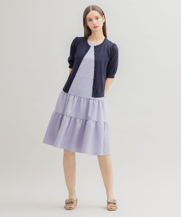 TOCCA 【洗える！】SWAN CREWNECK クルーネック カーディガン ネイビー系