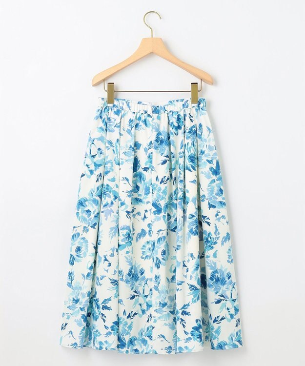 組曲 S スプレーローズプリント フレアスカート ブルーグラデーション系5