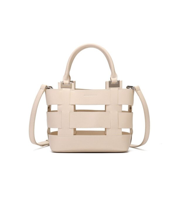 style code 【MERCURYDUO/マーキュリーデュオ】軽量メッシュ　花柄巾着付ミニトートバッグ アイボリー