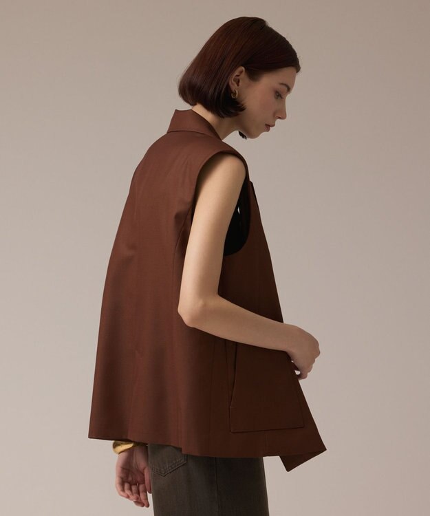GRACE CONTINENTAL チュールオーバーベスト ブラウン
