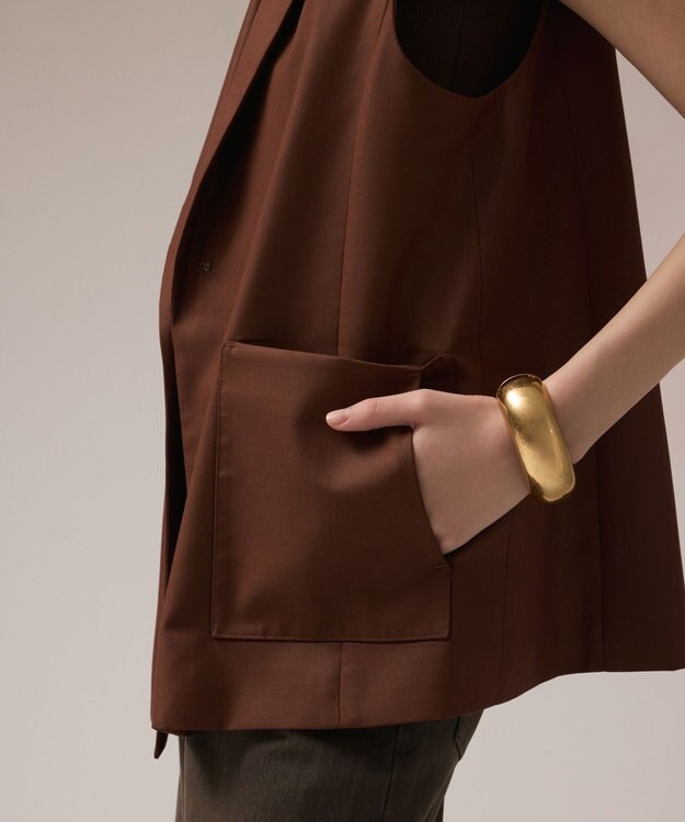 GRACE CONTINENTAL チュールオーバーベスト ブラウン