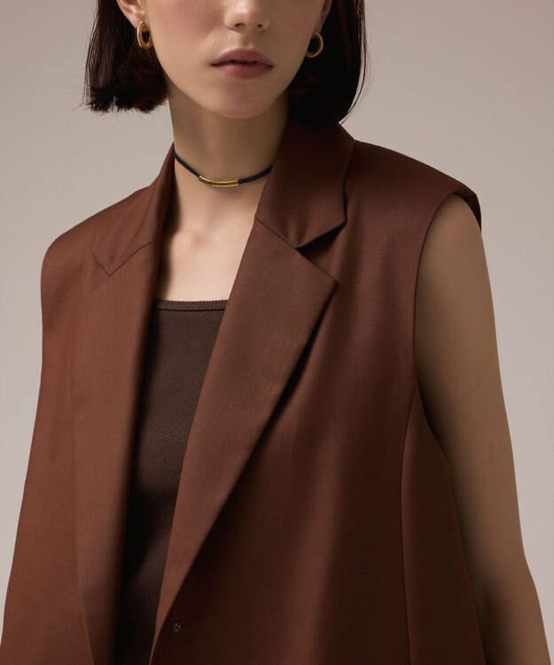 GRACE CONTINENTAL チュールオーバーベスト ブラウン