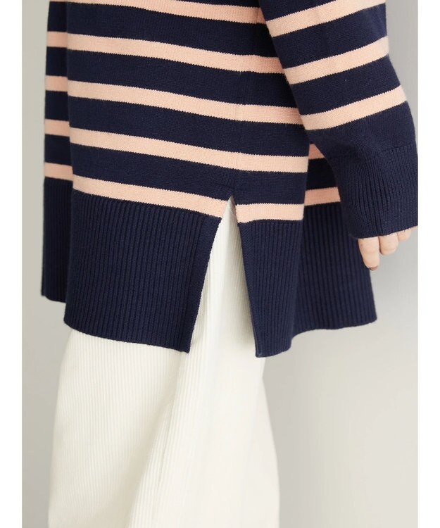 AMERICAN HOLIC バイパチ衿付きニットチュニック Navy