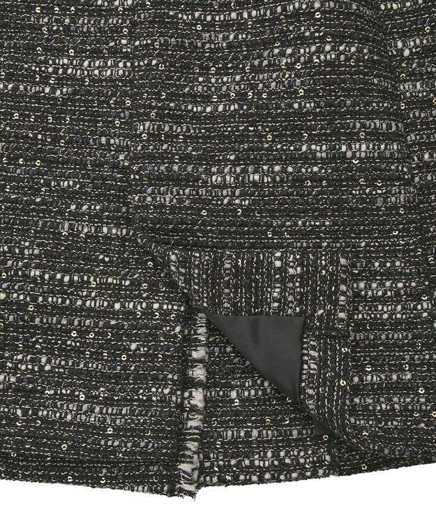 YECCA VECCA ノーカラーツイードジャケット Black