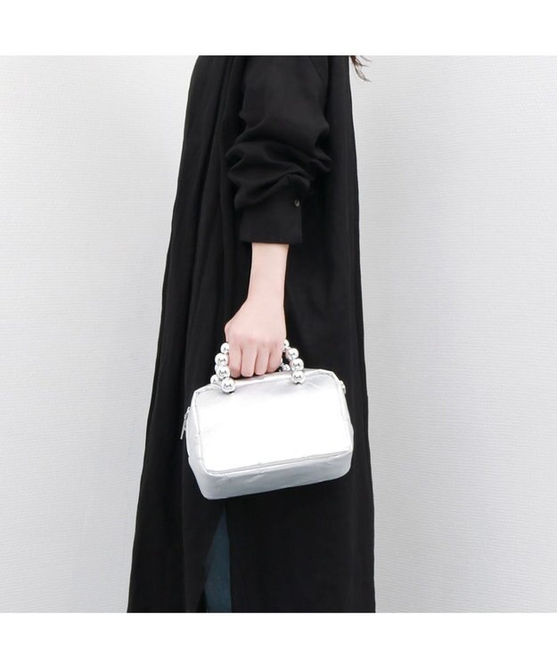 UNBILLION カカトゥ kakatoo / メタルビーズハンドル2wayスクエアバッグ シルバー