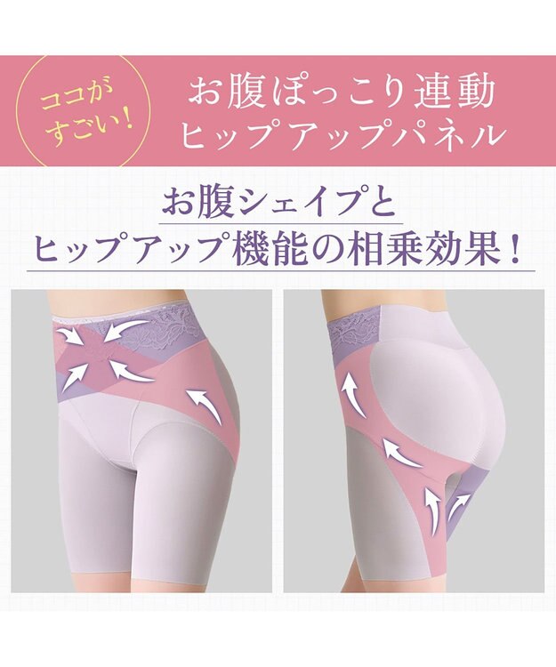 BRADELIS New York 【BRADELIS NewYork peace】綿混ハイブリッド・デイリーガードル24 お腹から太ももまでをスッキリ整える補正ガードル ラベンダーグレー