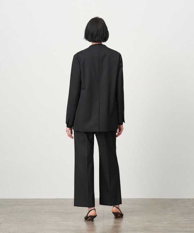 ATON COMPACT WOOL | ノーカラージャケット BLACK