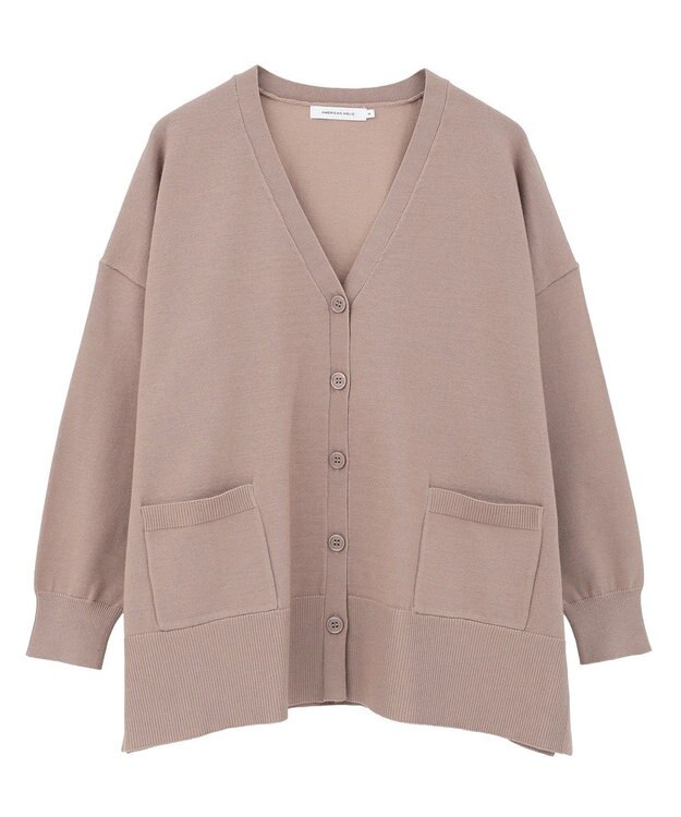 AMERICAN HOLIC 【WEB限定】バイパチVネックルーズカーディガン Beige