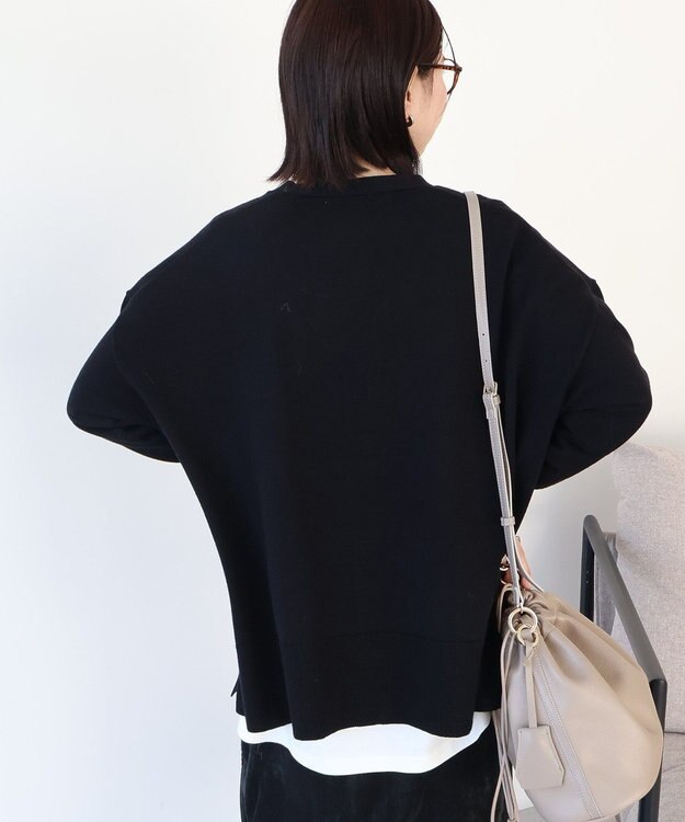 AMERICAN HOLIC 【WEB限定】バイパチVネックルーズカーディガン Black