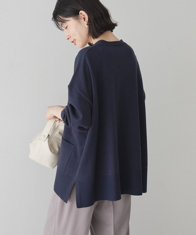 AMERICAN HOLIC 【WEB限定】バイパチVネックルーズカーディガン Navy