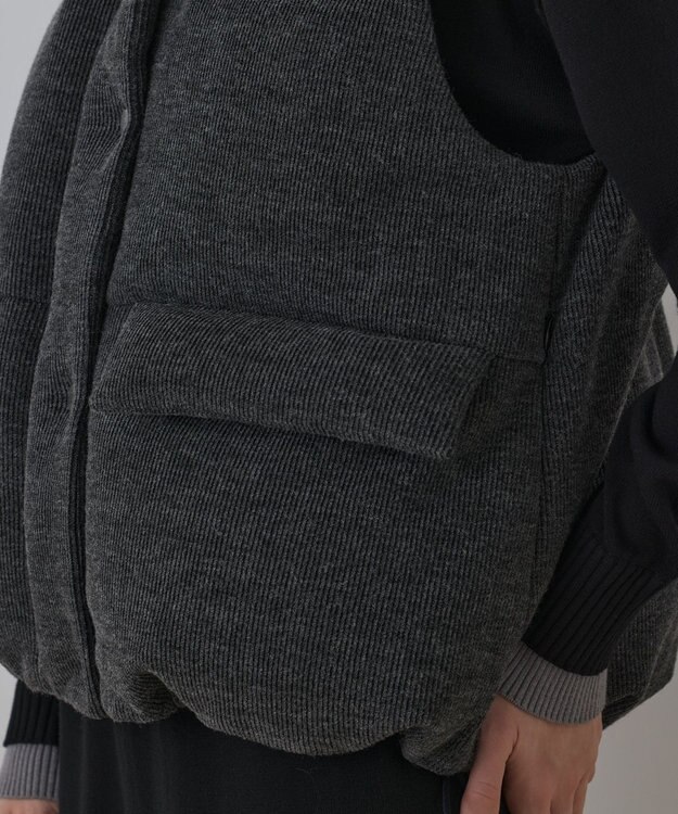 GRACE CONTINENTAL スタンドニットダウンベスト グレー