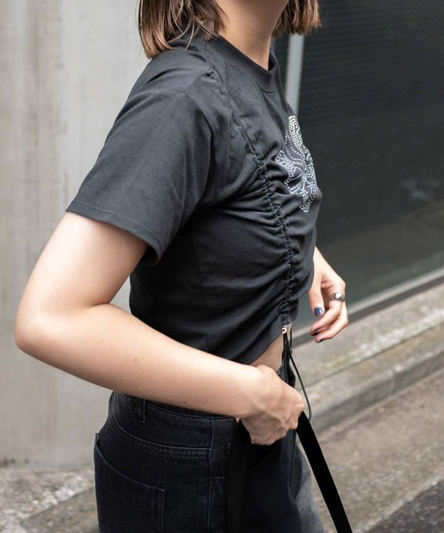 WEGO バタフライドロストラインストーンT ブラック