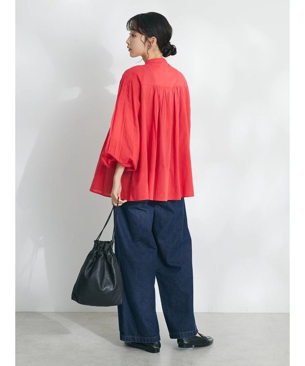 CRAFT STANDARD BOUTIQUE インド綿ピンタックブラウス Red