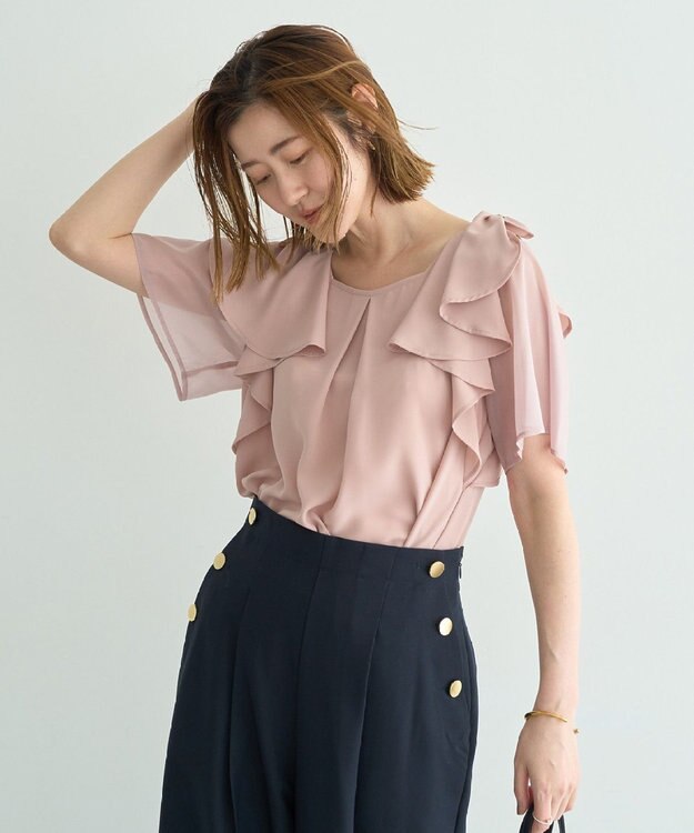 YECCA VECCA リボンスリーブブラウス Pink