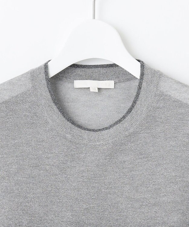 自由区 【カタログ掲載・アンサンブル対応・洗える】ラメシアープルオーバー ニット シルバー×グレー