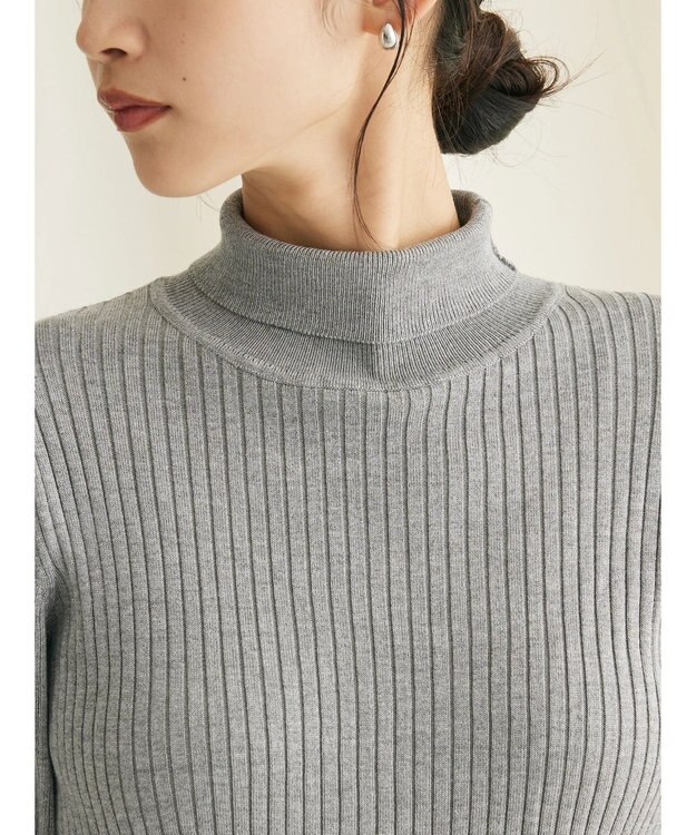 CRAFT STANDARD BOUTIQUE ウォッシャブルリブタートルニットプルオーバー Light Gray