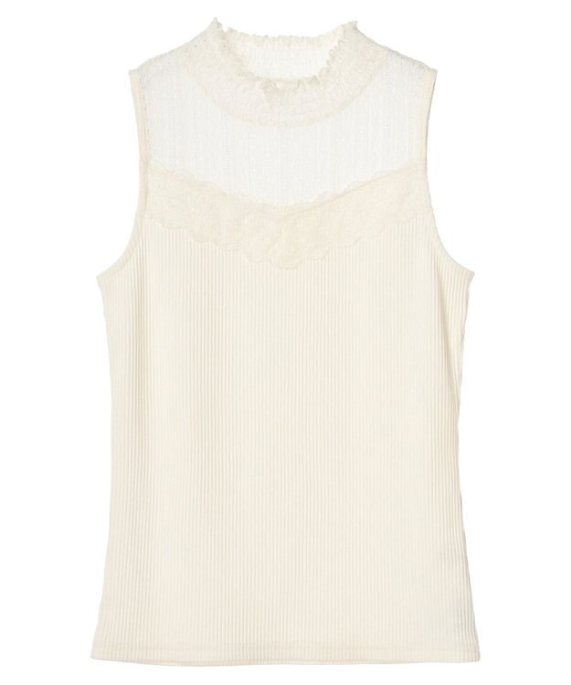 earth music&ecology レースドッキングタンクトップ Ivory